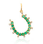 Semi Precious Emerald Diamond Horseshoe Charm Pendant