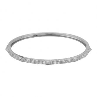 14k Gold Diamond Medium Pyramid Bangle