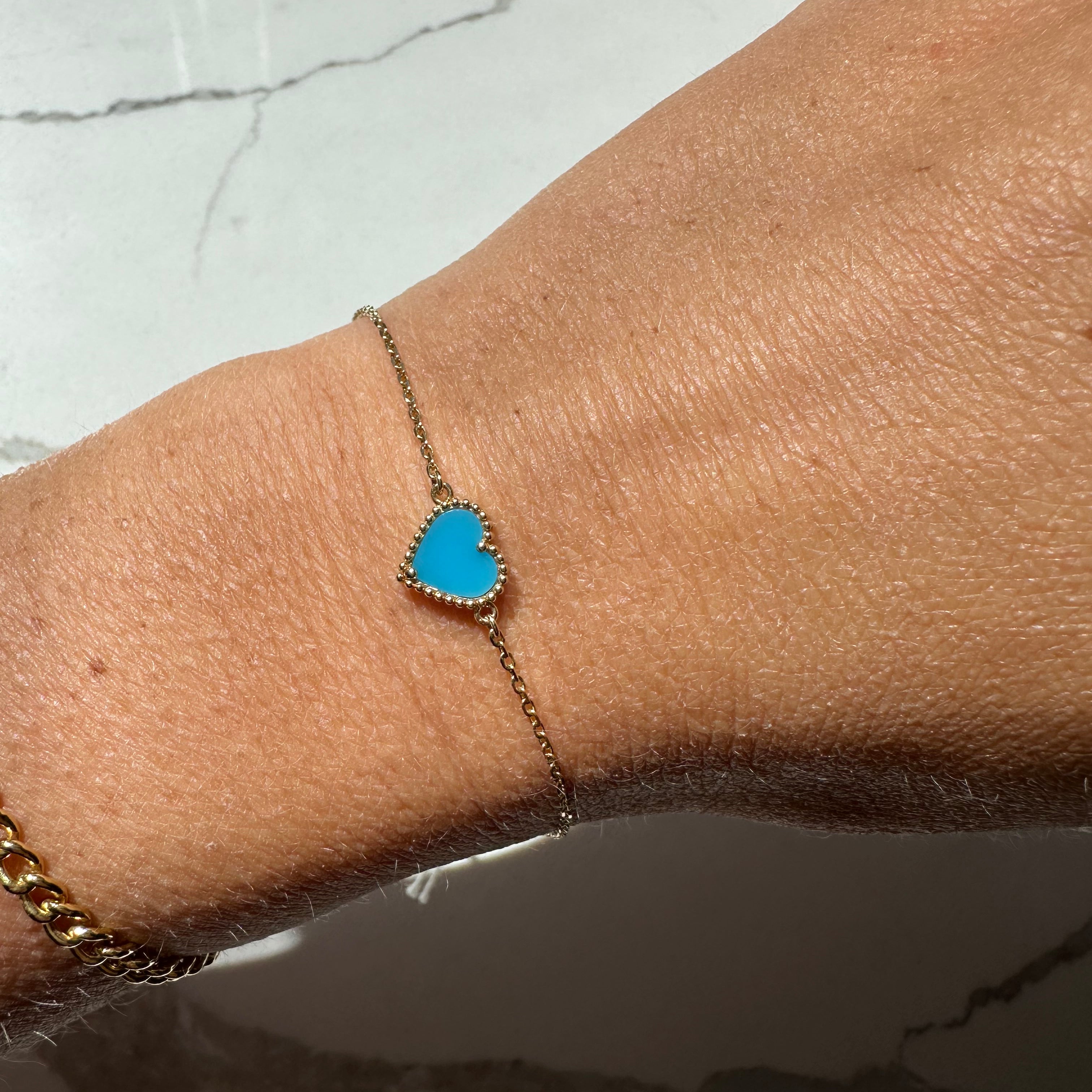 14k Yellow Gold Stone Bracelets