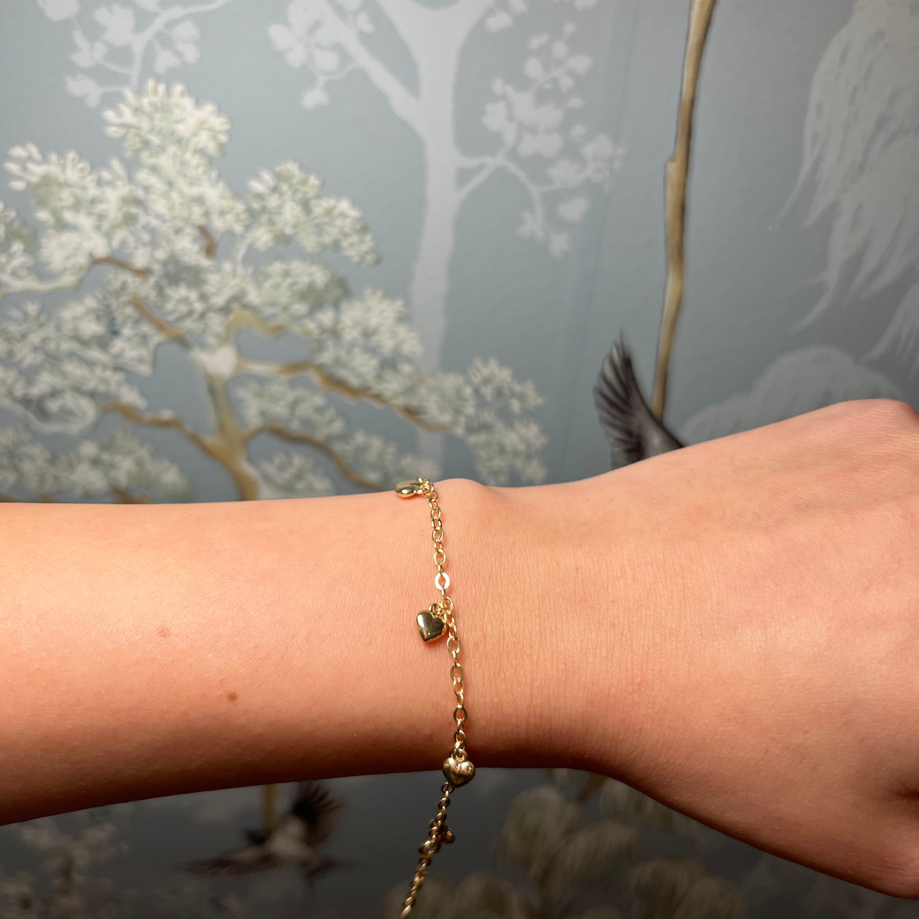14k Yellow Gold Heart Bracelet