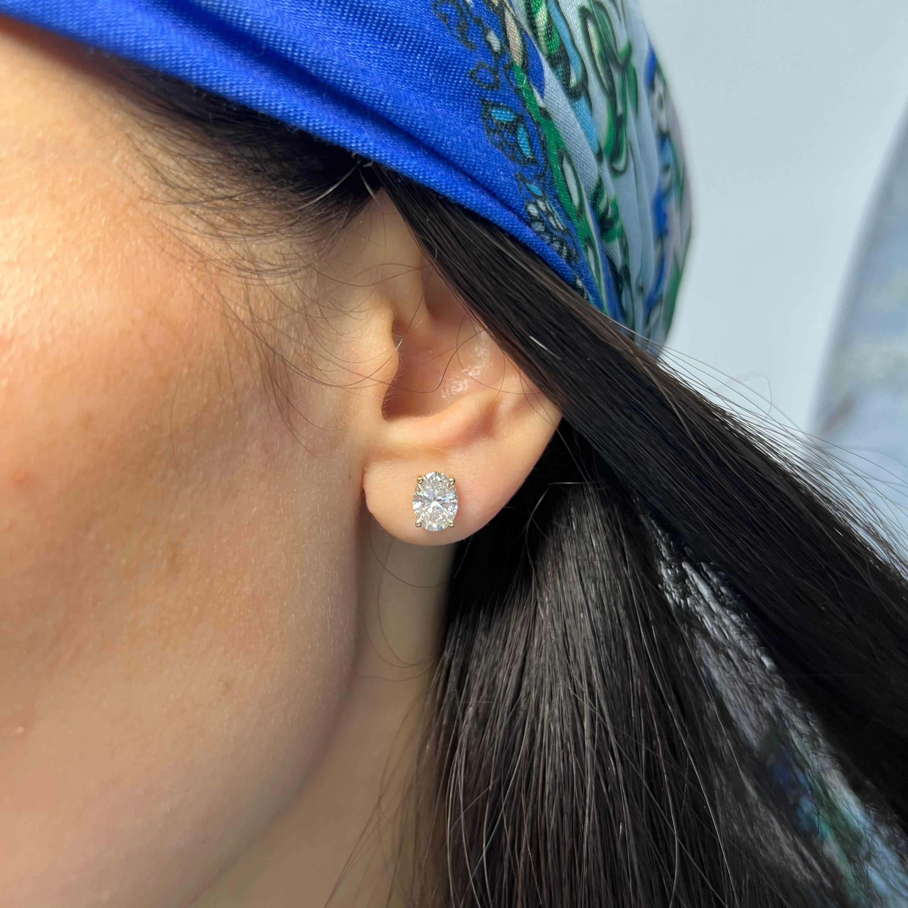 2.30ctw Lab Grown Oval Stud
