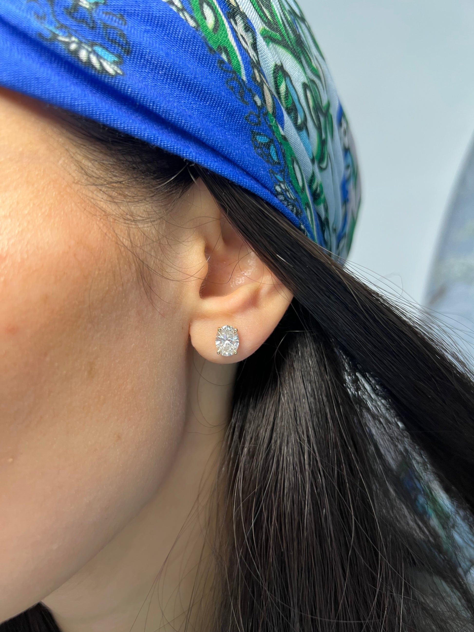 2.30ctw Lab Grown Oval Stud