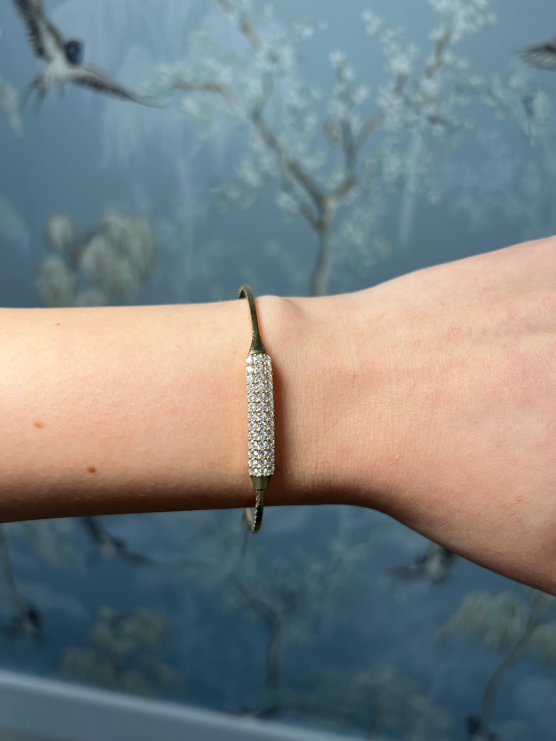 Diamond Bar Adjustable Bangle Bracelet