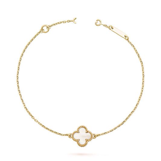 14k Yellow Gold Small Clover Bracelet