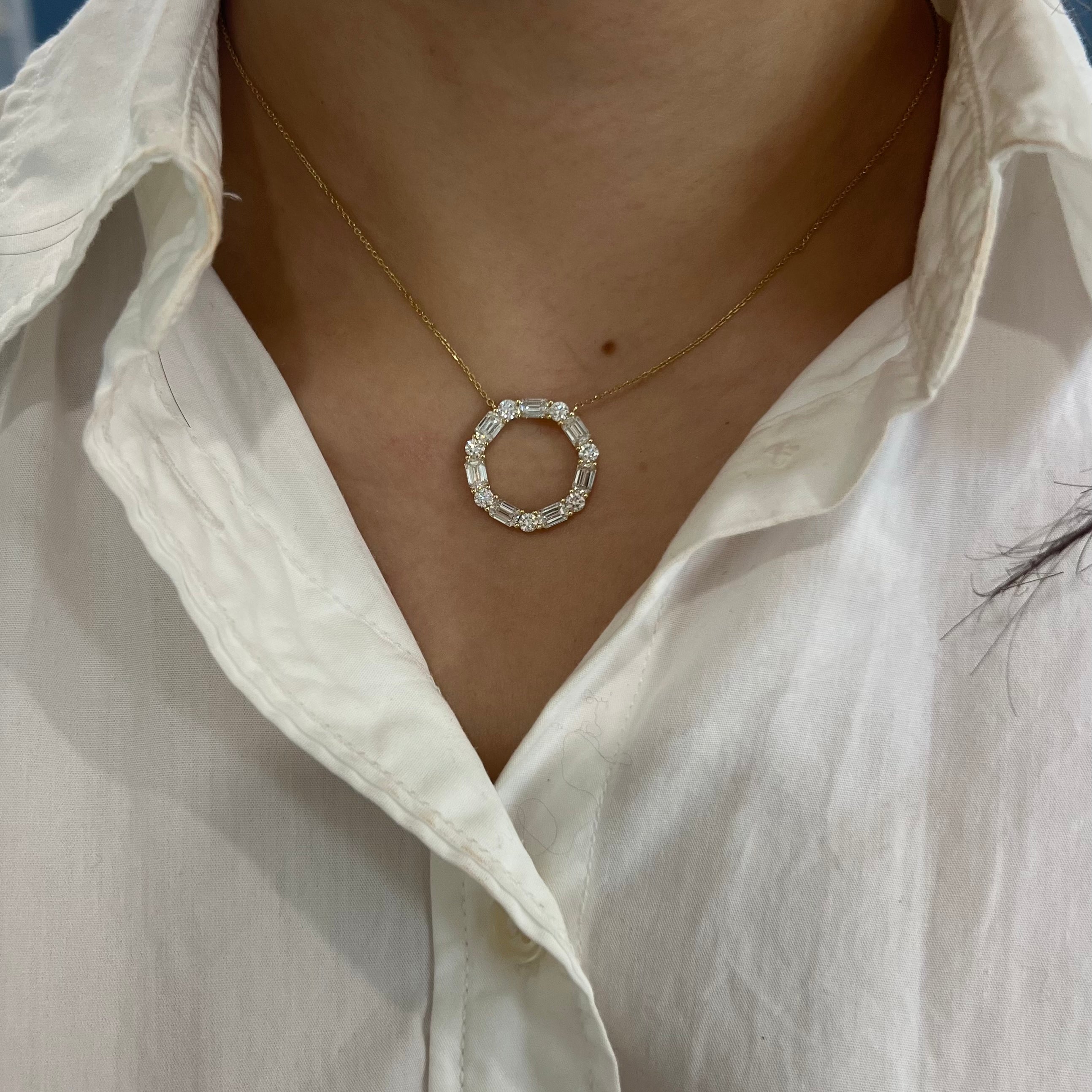 Diamond Round Pendant Necklace