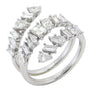 14k White Gold Lab Multi Shape Diamond Wrap Ring