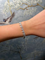14k White Gold 7 Heart Diamond Bracelet