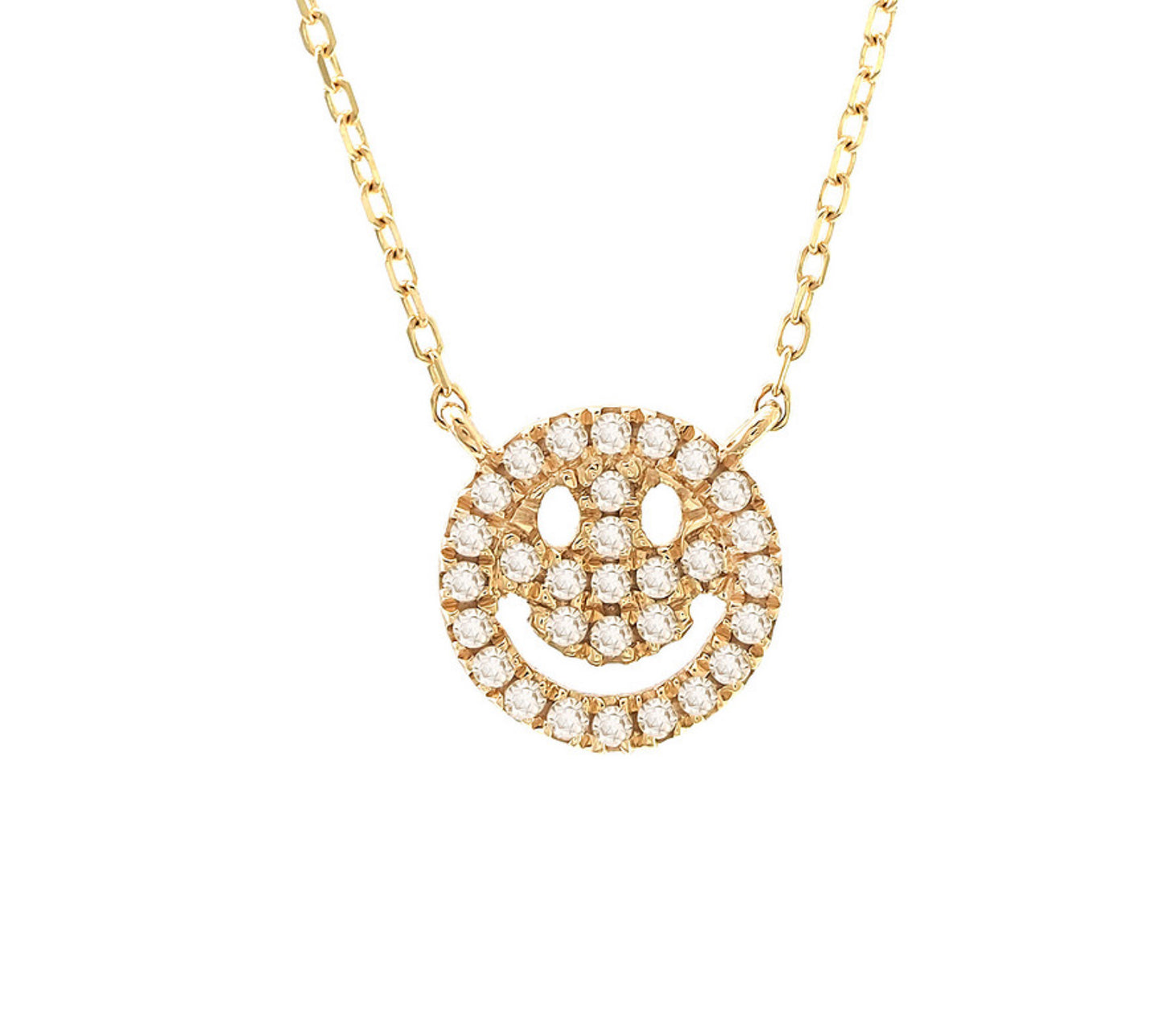 Yellow Gold Fashion Single Micro Pave Diamond Necklace