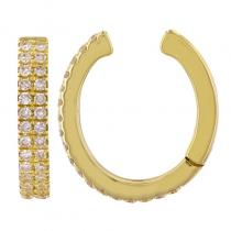 14k Yellow Gold Diamond Earcuff/ Sold As Singe