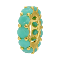 14k Yellow Gold Prong Set Turquoise Rondelle Charm