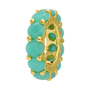 14k Yellow Gold Prong Set Turquoise Rondelle Charm