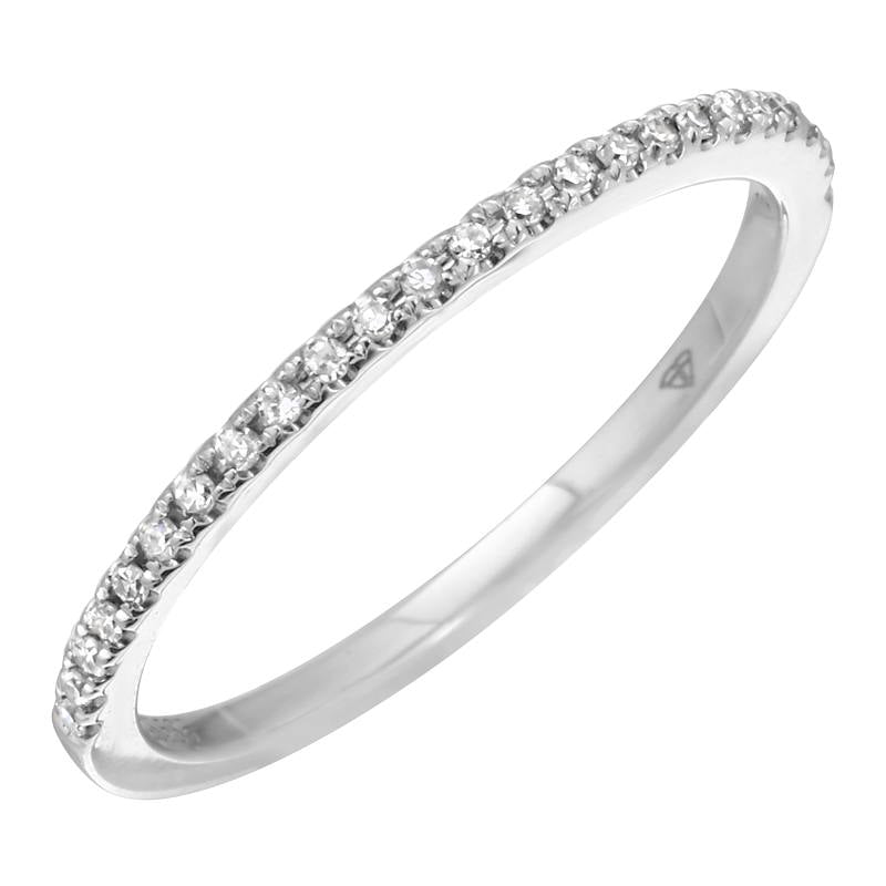 14k White Gold Thin Diamond Band