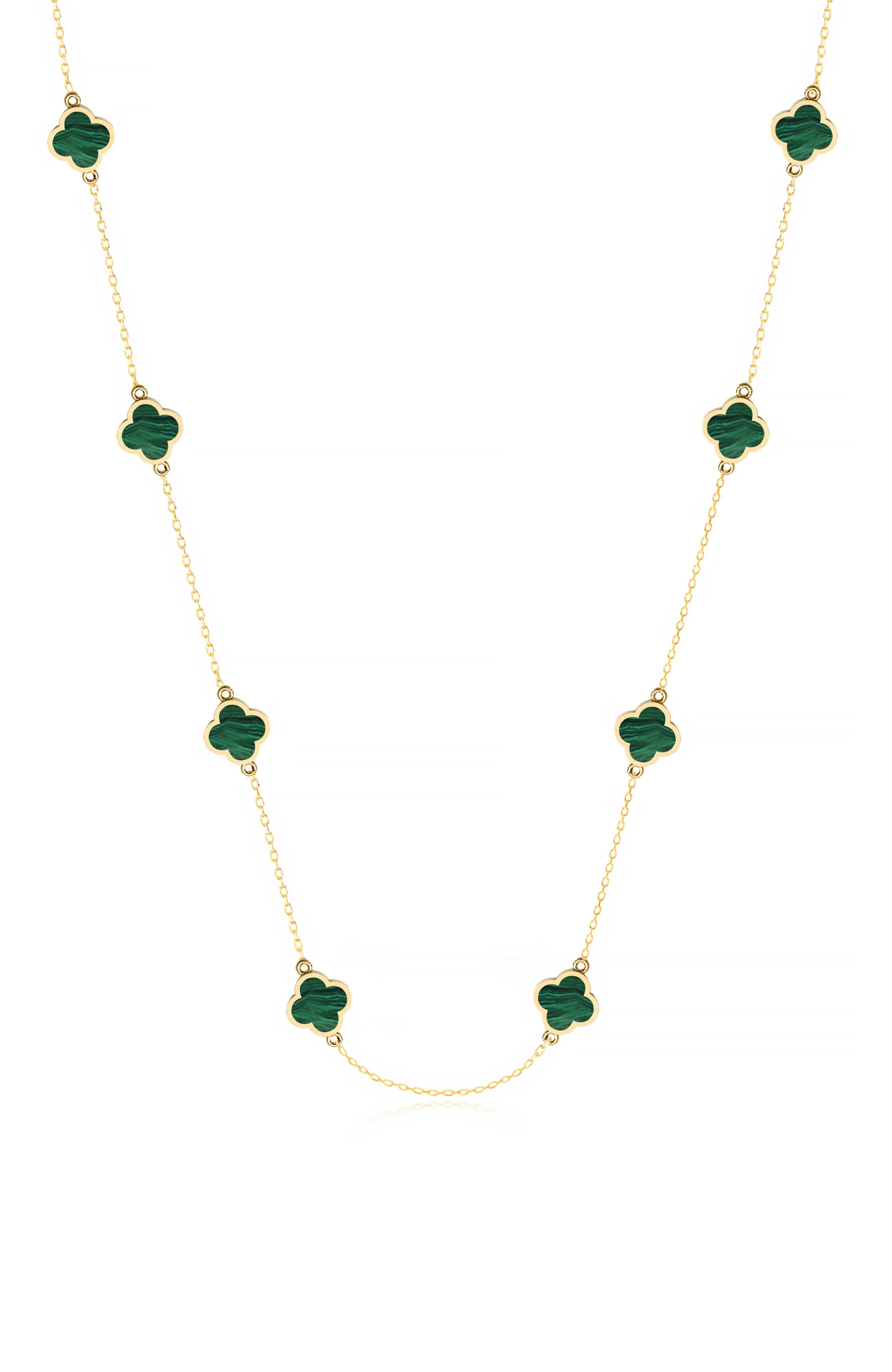 Inlay Clover Station Necklace