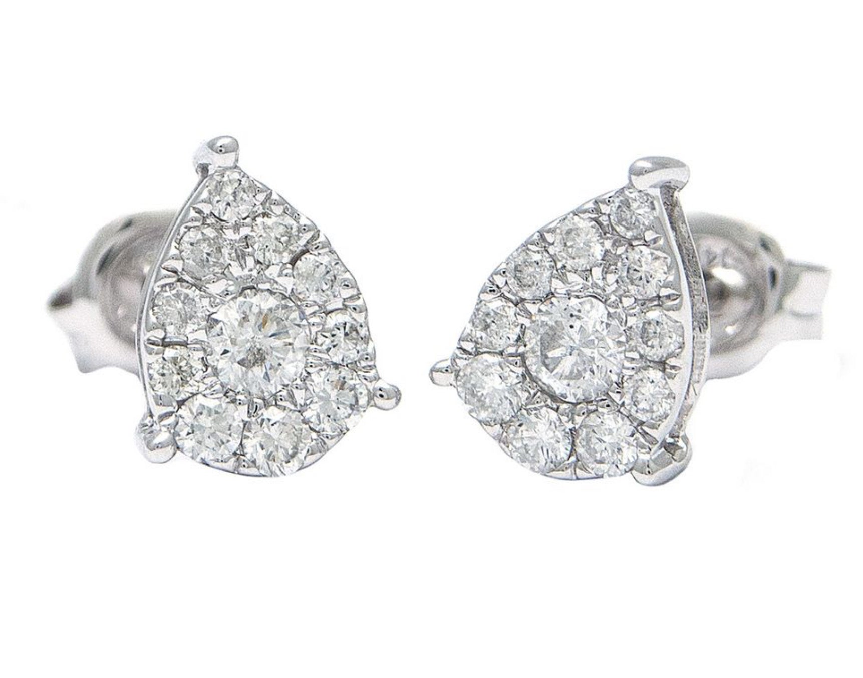 White Gold Stud Round Prong Diamond Earrings