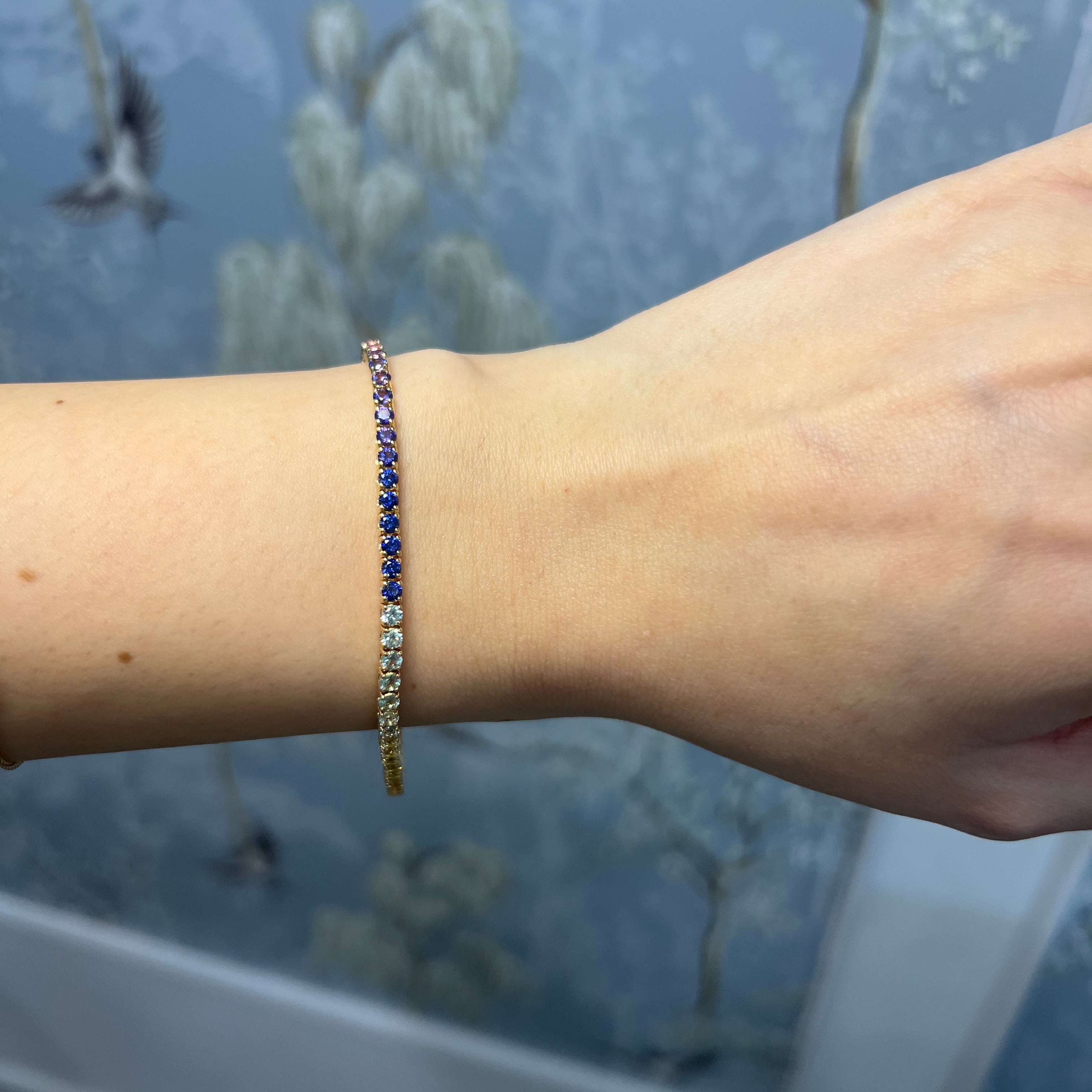 Rainbow Sapphire Tennis Bracelet