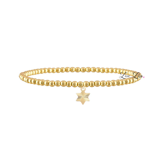 Gleaming Star of David Beaded Bracelet