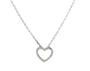 Sterling Silver Heart Single Prong Diamond Necklace