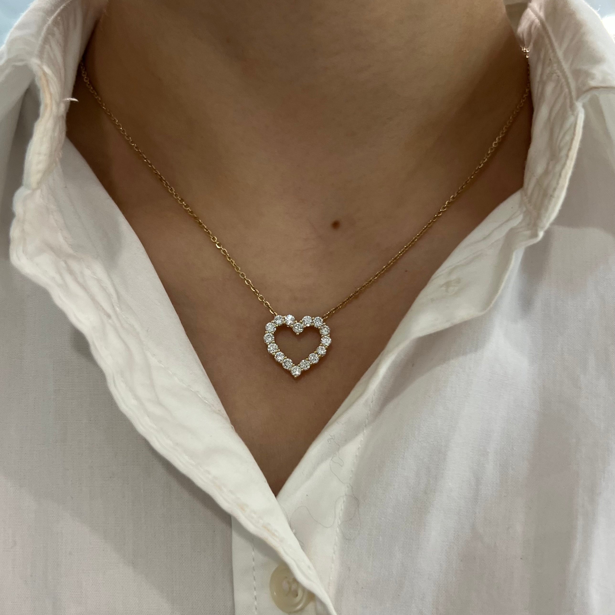 Diamond Open Heart Necklace