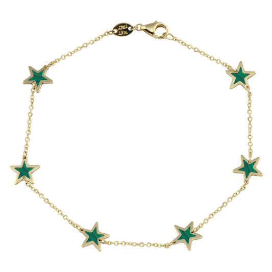 14k Yellow Gold Star Bracelet