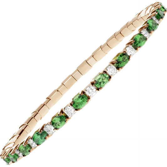 14k Emerald and Diamond Flexi Tennis Braclet