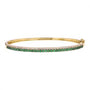 14k Yellow Gold Emerald & Diamond Bangle
