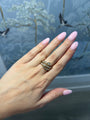 Diamond Baguette Spiral Wrap Ring with Pear