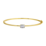 14k Yellow Gold Emerald Cut Lab Diamond Bangle