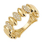 14K Yellow Gold Oval and Pave Diamond Ring