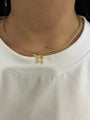 14k Yellow Gold Chai with Diamond Heart Charm