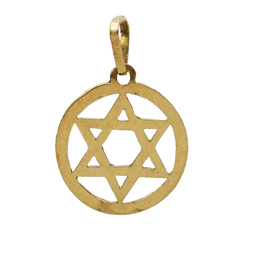 14k Yellow Gold Encircled Star of David Pendant