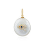 14k Mother of Pearl Charm with Evil Eye