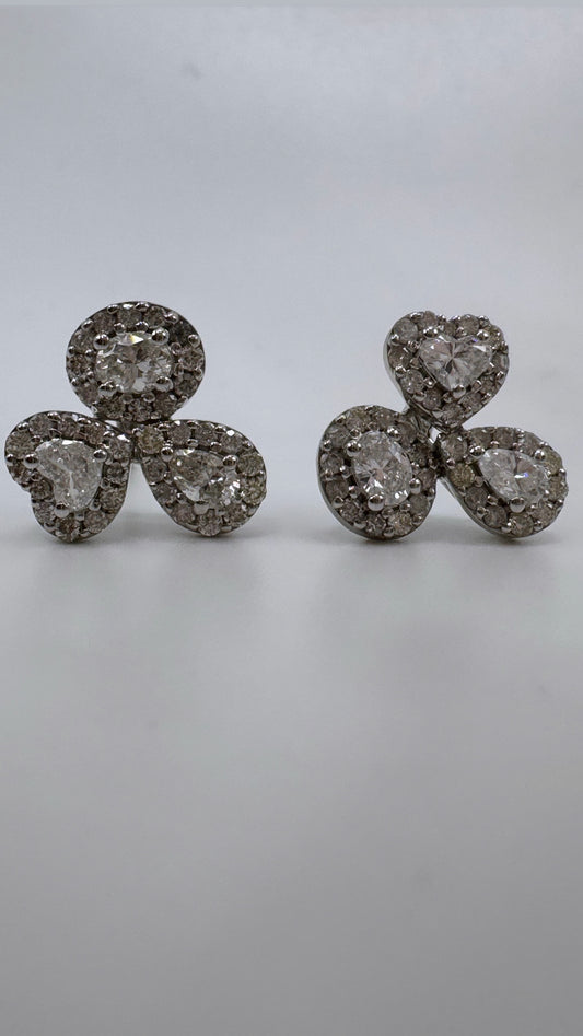 Diamond Cluster Stud Earrings