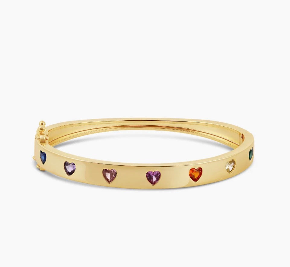Rainbow Heart Bangle