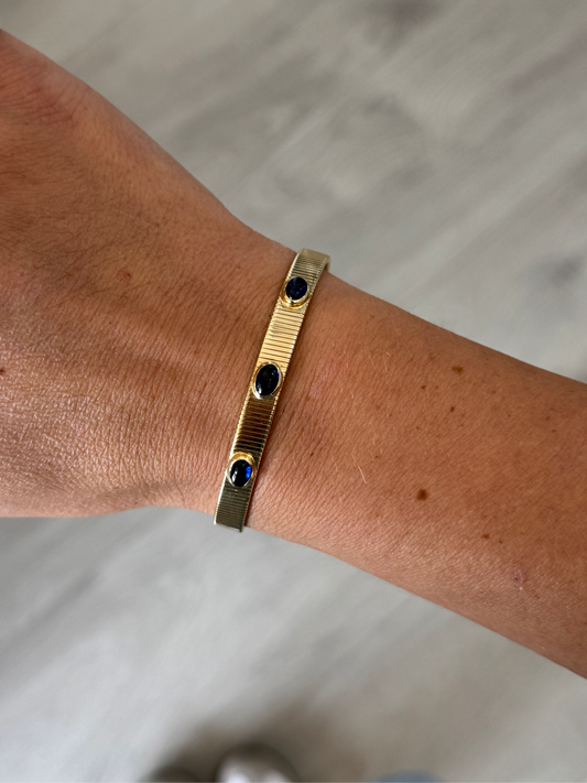 14k Fluted Sapphire Bracelet