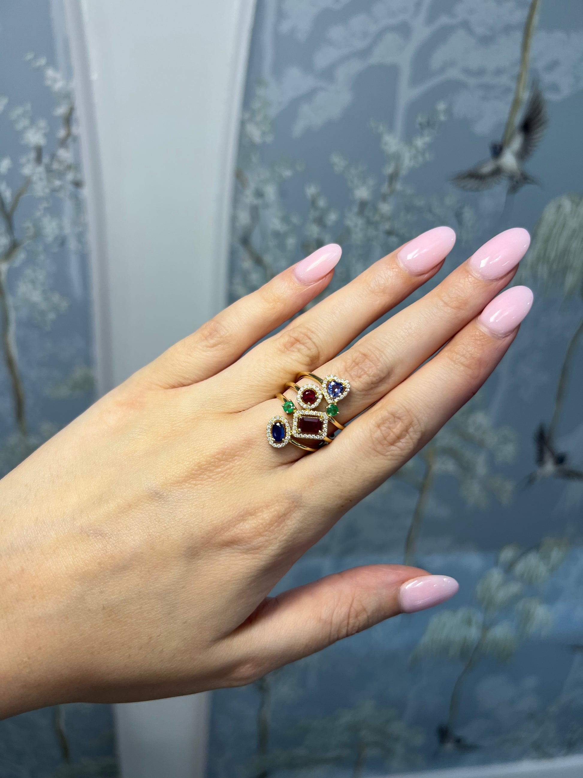 Mixed Shape Gemstone Cocktail Ring