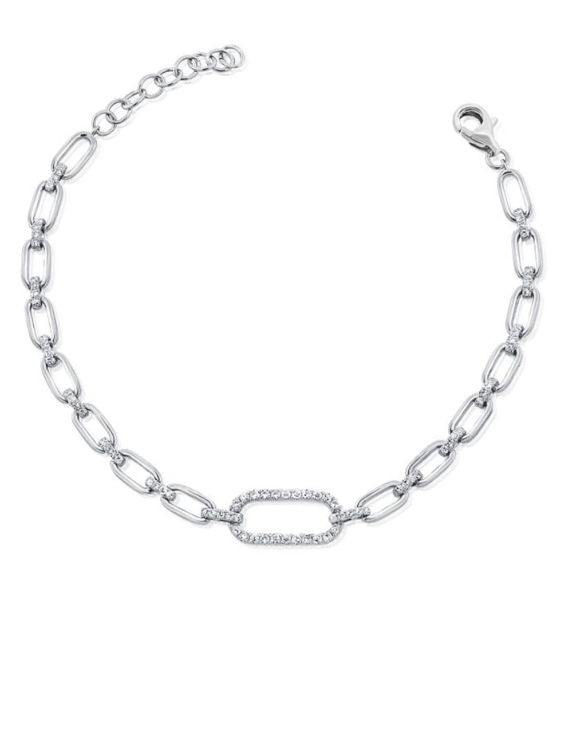 WHITE GOLD DIAMOND LINK BRACELET