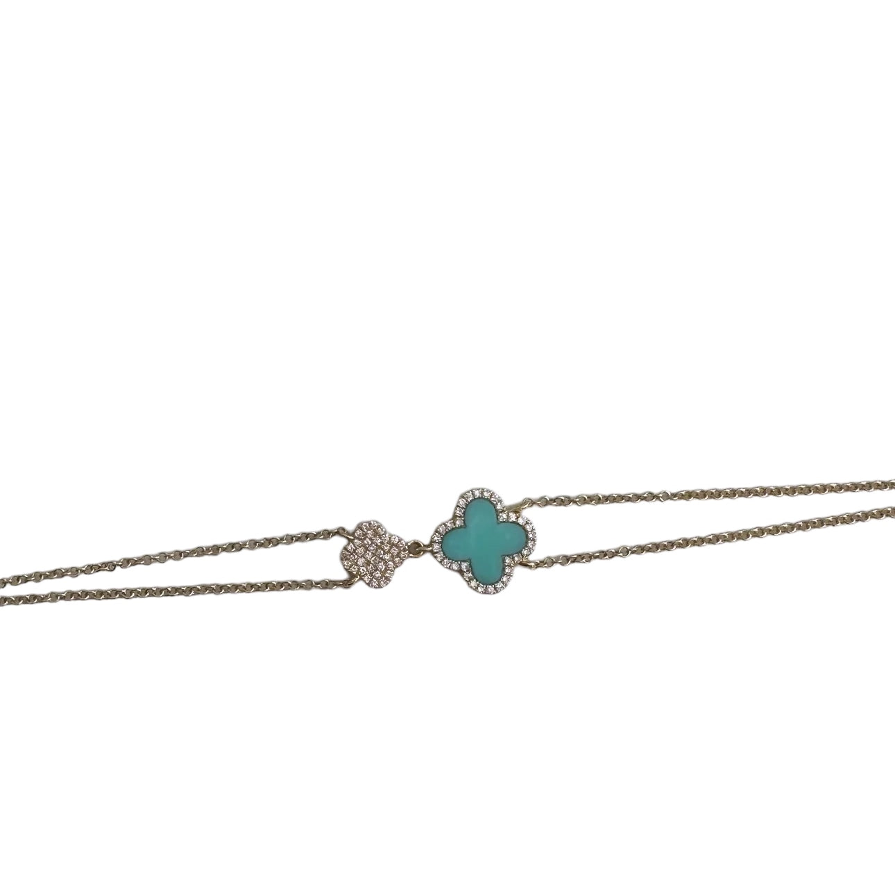 14k Double Clover Bracelet