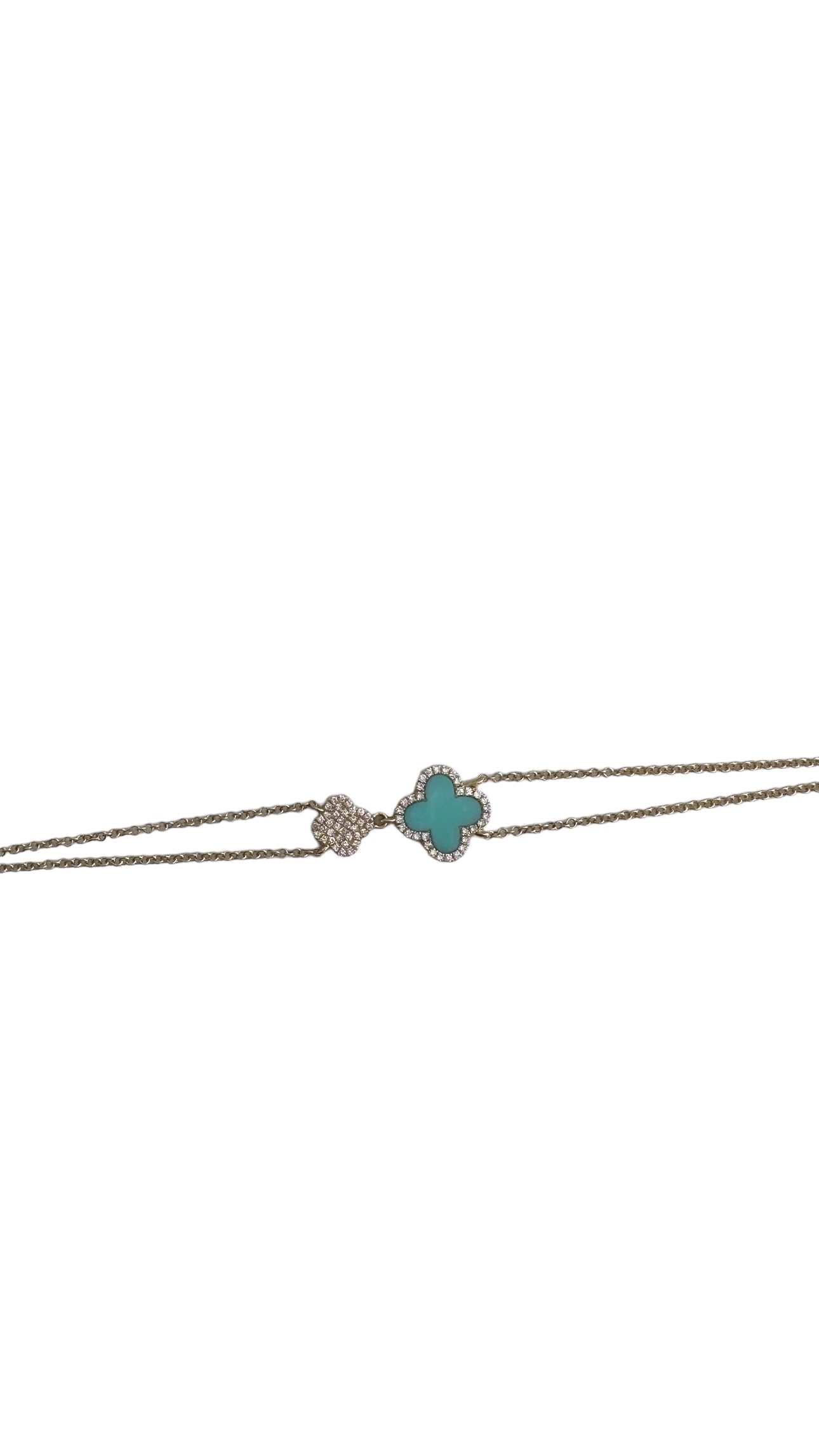 14k Double Clover Bracelet