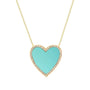 14k Rose Gold Turquoise Heart Necklace