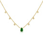 .81CT EMERALD AND DIAMOND PEAR STATION NECKLACE