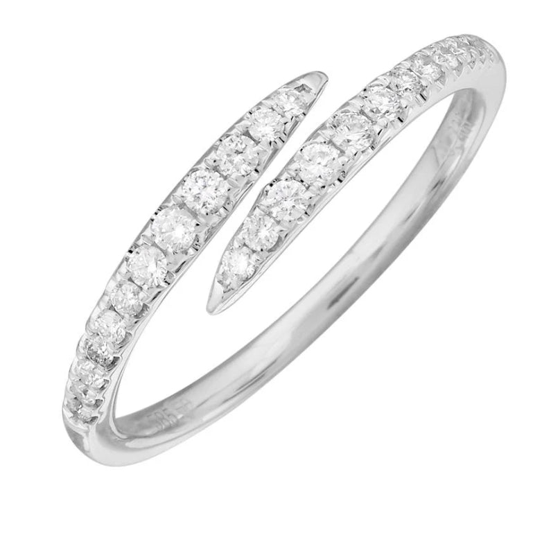 Pave Diamond Pointed Wrap Ring