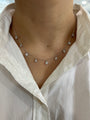 White Gold Diamond Clover Station Necklace