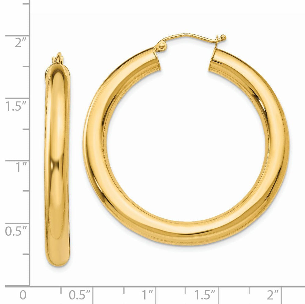 14k Yellow Gold 1 1/2 Inch Hoop