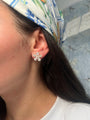 14k Yellow Gold Lab Grown Diamond Flower Earring