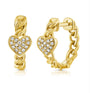 14k Yellow Gold Diamond Heart Huggies