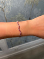 14k White Gold Ruby Wave Bracelet