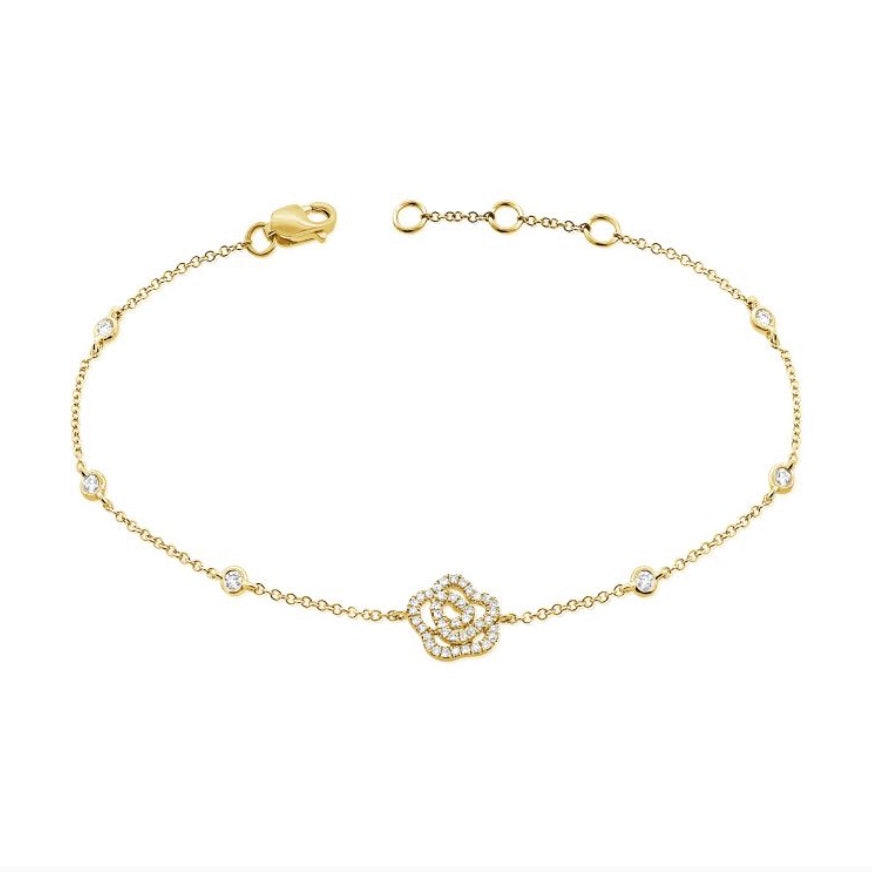 Diamond Flower Bracelet with Diamond by the Yard