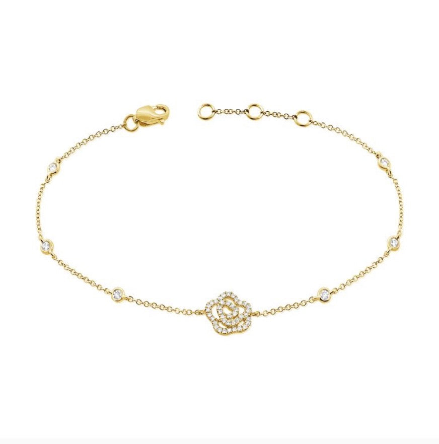 Diamond Flower Bracelet with Diamond by the Yard