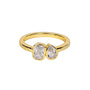 14k Yellow Gold Pear and Emerald Double Stone Ring