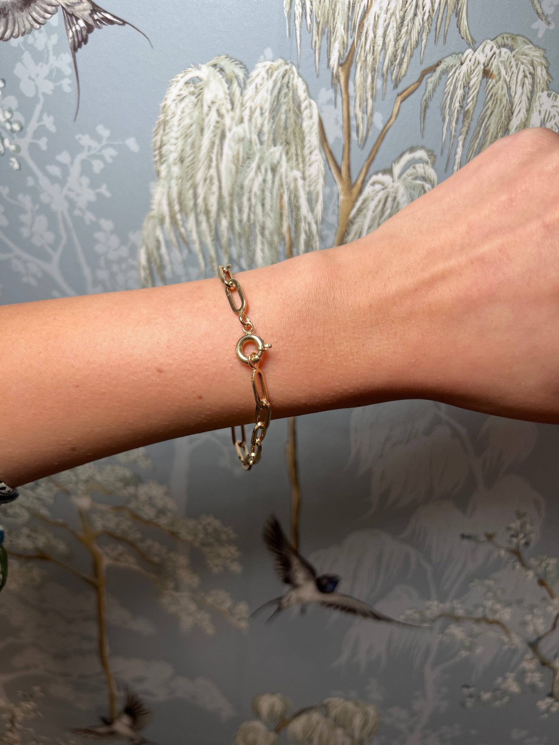 14k Yellow Gold Bracelet with Charm Loop
